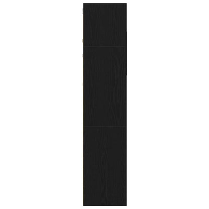 TV Cabinet Set Wall-mounted Black Oak Engineered Wood