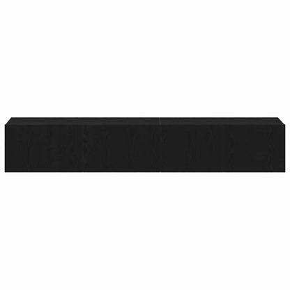 TV Cabinet Set Wall-mounted 2 pcs Black Oak Engineered Wood