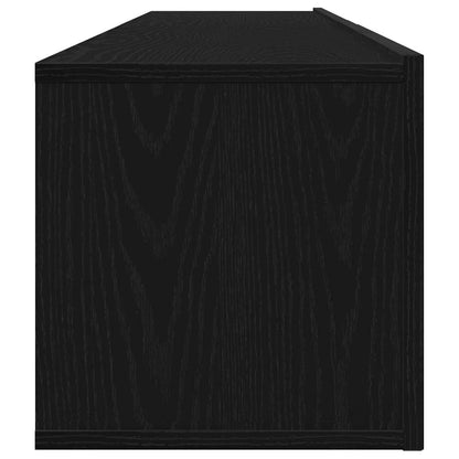TV Cabinet Set Wall-mounted 2 pcs Black Oak Engineered Wood