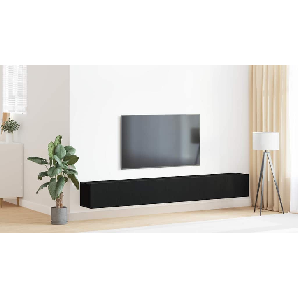 TV Cabinet Set 3 pcs Black Oak 80 x 30 x 30 cm Engineered Wood