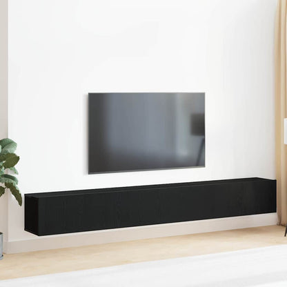 TV Cabinet Set 3 pcs Black Oak Engineered Wood