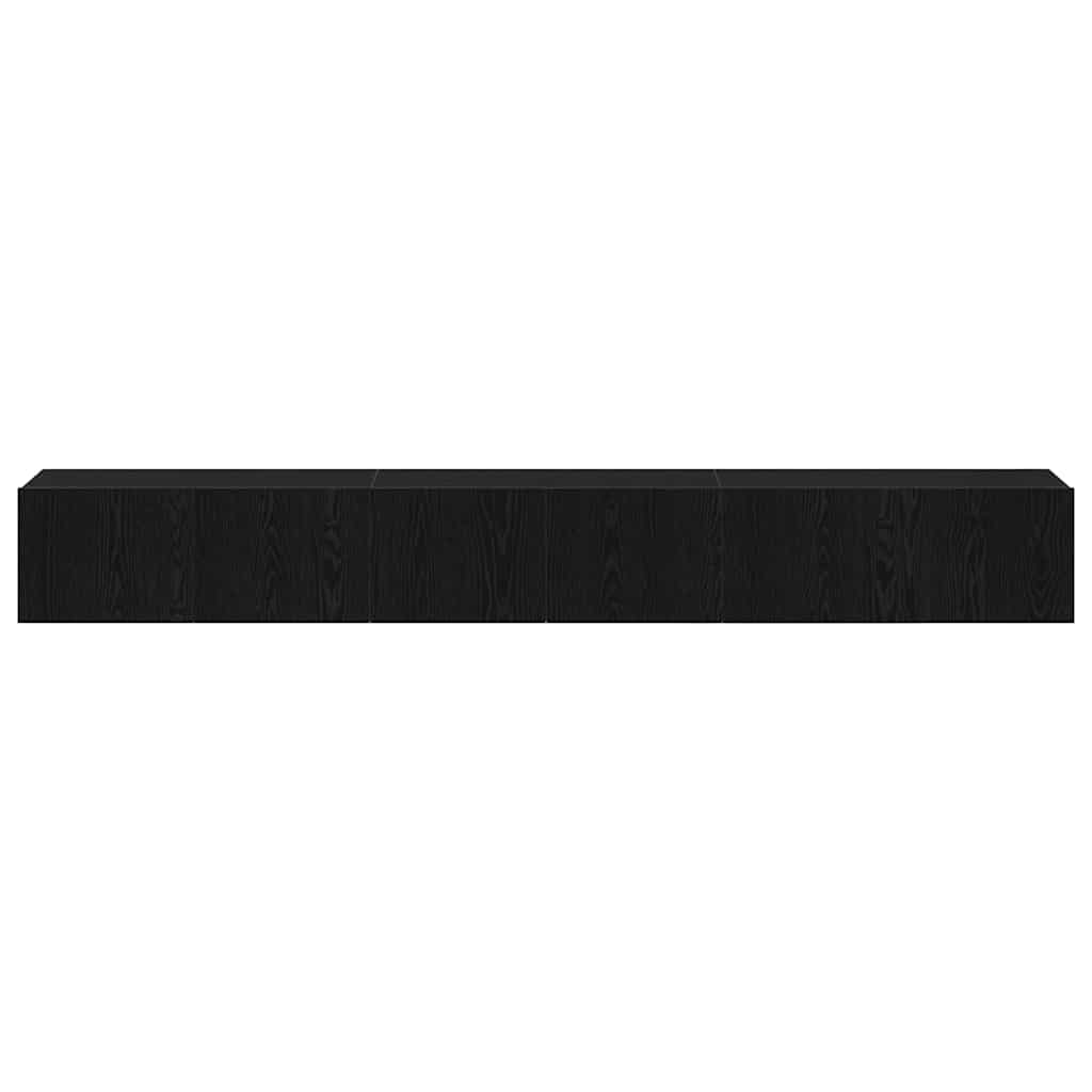 TV Cabinet Set 3 pcs Black Oak Engineered Wood