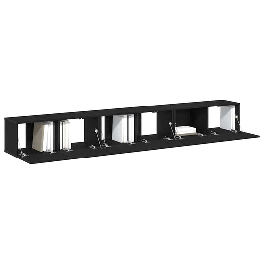 TV Cabinet Set 3 pcs Black Oak 80 x 30 x 30 cm Engineered Wood