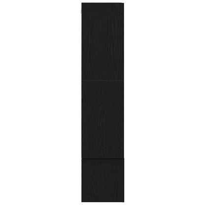 TV Cabinet Set Wall-mounted 6 pcs Black Oak Engineered Wood