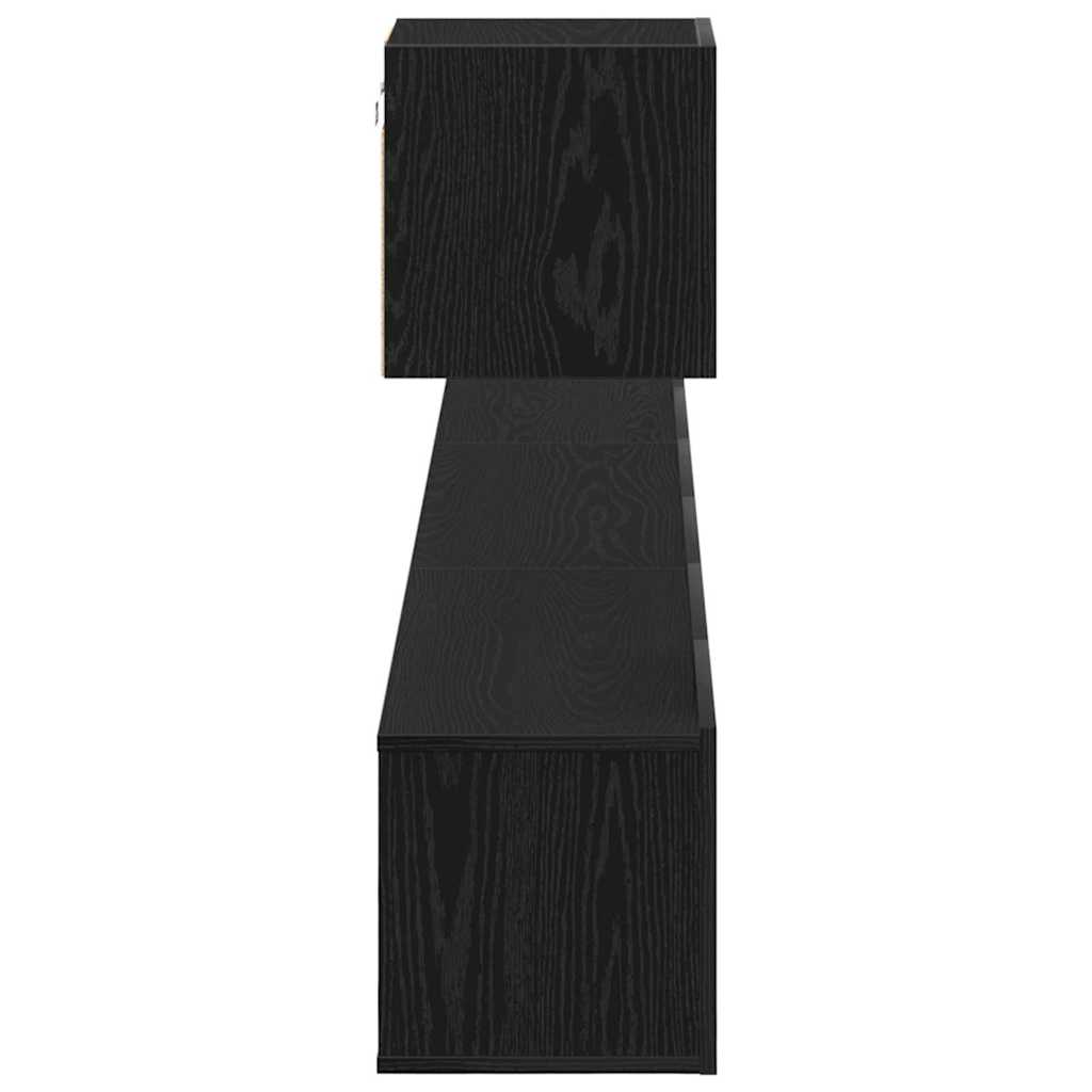 TV Cabinet Set 4 pcs Black Oak Engineered Wood