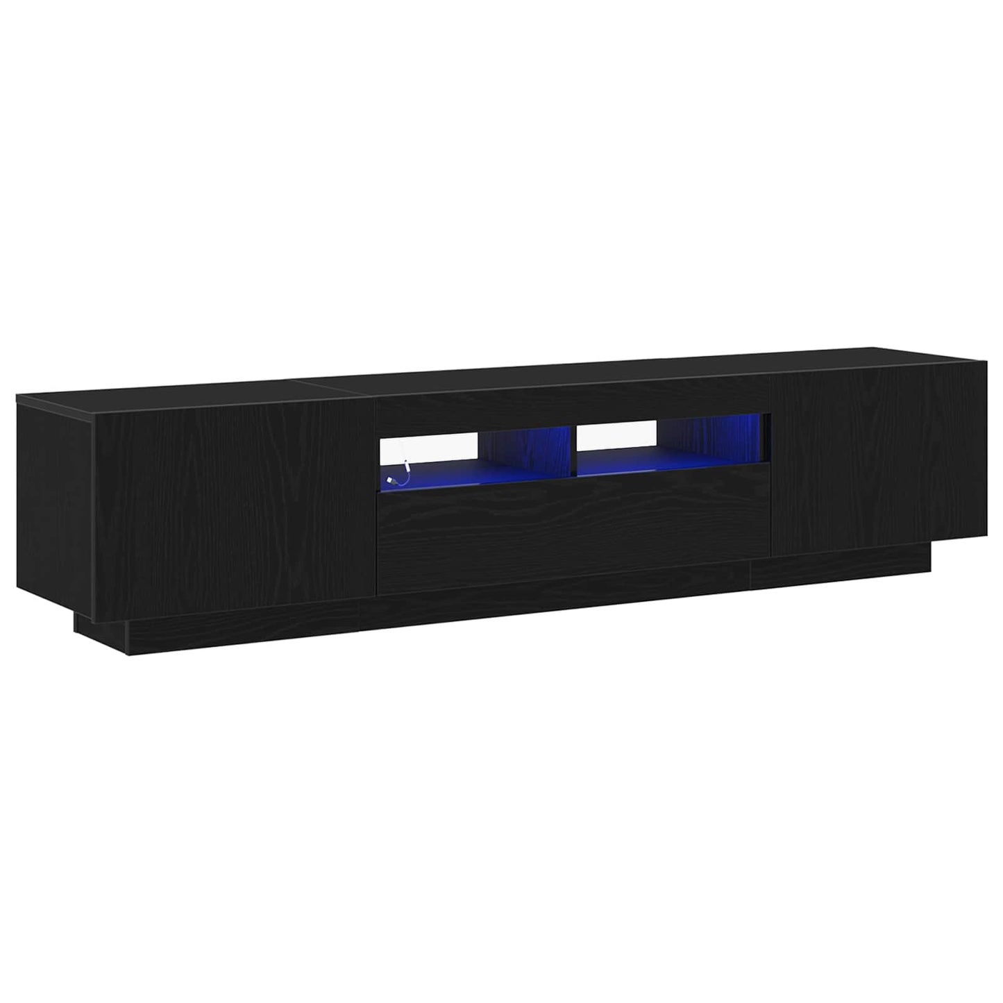 TV Cabinet Set 2 pcs Black 180 x 35 x 40 cm Engineered Wood