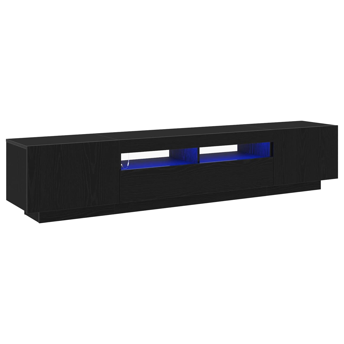 TV Cabinet Set 2 pcs Black 200 x 35 x 40 cm Engineered Wood