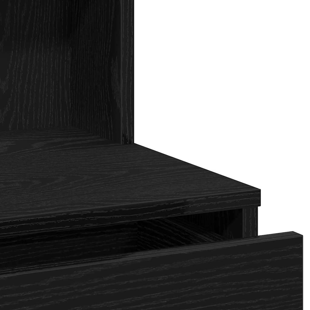 Dressing Table Set with Drawer 2 pcs Black Oak Engineered Wood