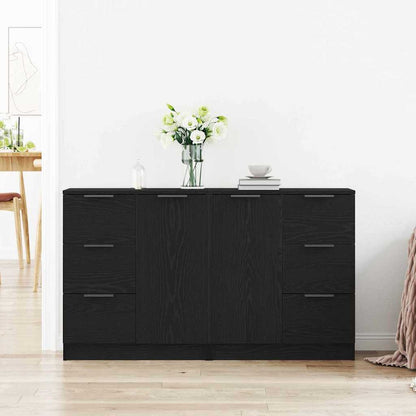Sideboard Black Oak 120 x 30 x 70 cm Engineered Wood