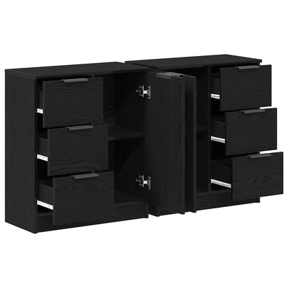 Sideboard Black Oak 120 x 30 x 70 cm Engineered Wood