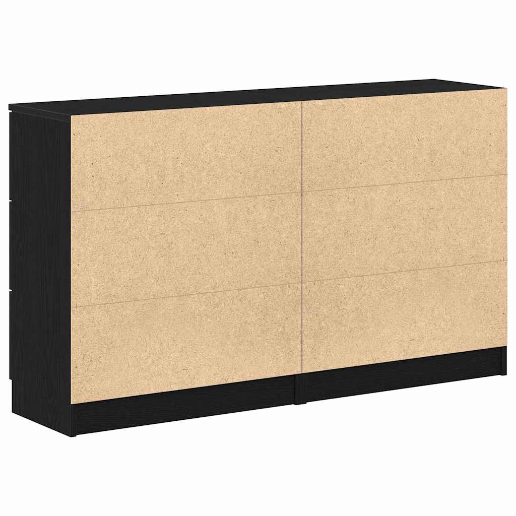 Sideboard Black Oak 120 x 30 x 70 cm Engineered Wood