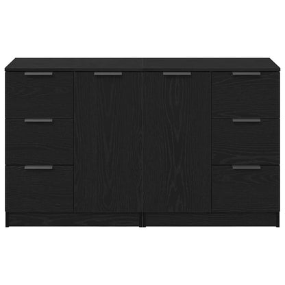 Sideboard Black Oak 120 x 30 x 70 cm Engineered Wood
