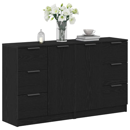 Sideboard Black Oak 120 x 30 x 70 cm Engineered Wood