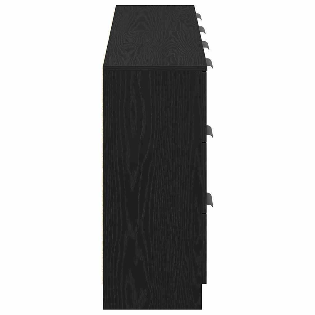 Sideboard Black Oak 120 x 30 x 70 cm Engineered Wood