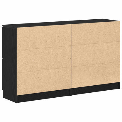 Sideboard 2 pcs Black Oak 60 x 30 x 70 cm Engineered Wood