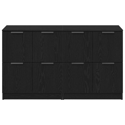 Sideboard 2 pcs Black Oak 60 x 30 x 70 cm Engineered Wood