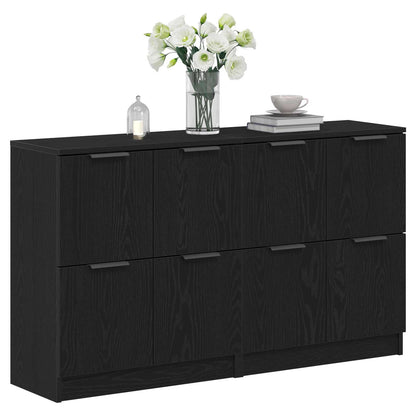 Sideboard 2 pcs Black Oak 60 x 30 x 70 cm Engineered Wood