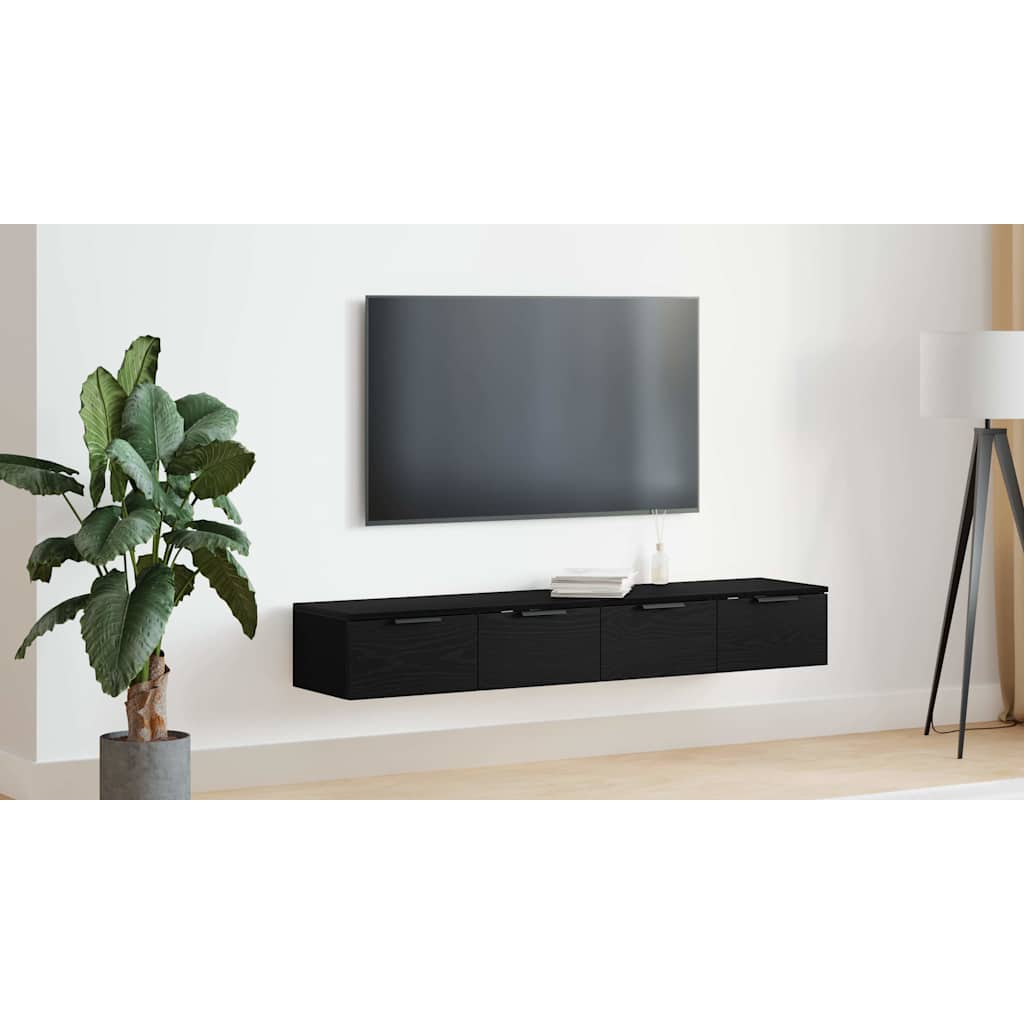 Wall-mounted Cabinet 2 pcs Black Oak 68 x 30 x 20 cm