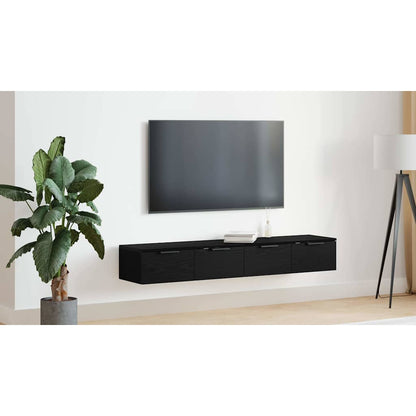 Wall-mounted Cabinet 2 pcs Black Oak 68 x 30 x 20 cm
