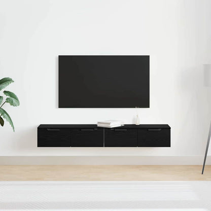 Wall-mounted Cabinet 2 pcs Black Oak 68 x 30 x 20 cm