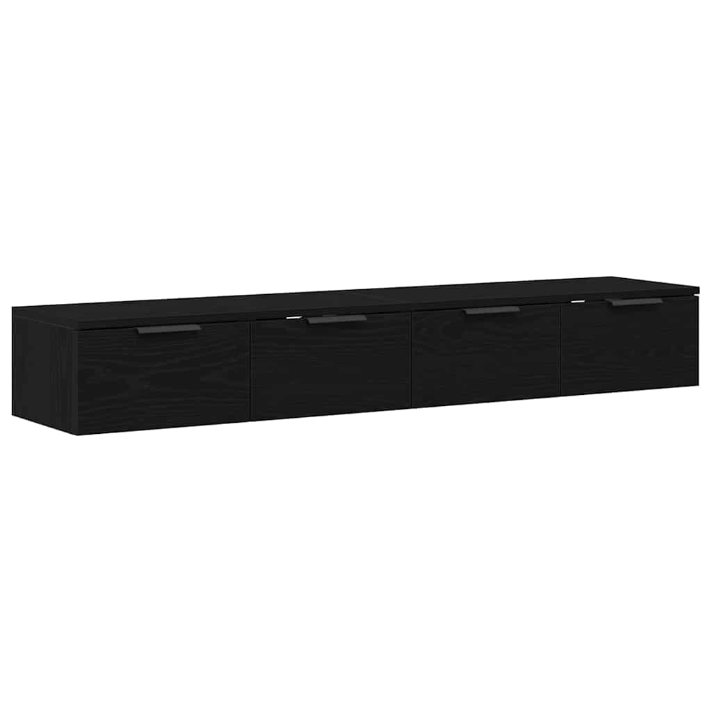Wall-mounted Cabinet 2 pcs Black Oak 68 x 30 x 20 cm