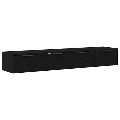 Wall-mounted Cabinet 2 pcs Black Oak 68 x 30 x 20 cm