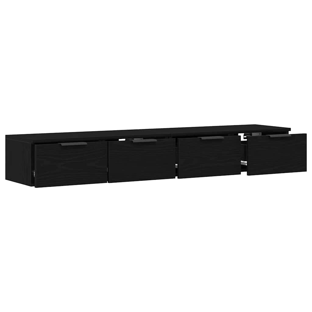 Wall-mounted Cabinet 2 pcs Black Oak 68 x 30 x 20 cm