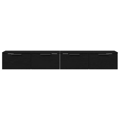 Wall-mounted Cabinet 2 pcs Black Oak 68 x 30 x 20 cm