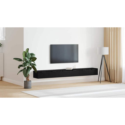 Wall-mounted Cabinet 2 pcs Black Oak 102 x 30 x 20 cm