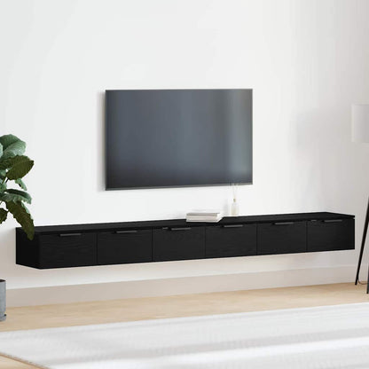 Wall-mounted Cabinet 2 pcs Black Oak 102 x 30 x 20 cm