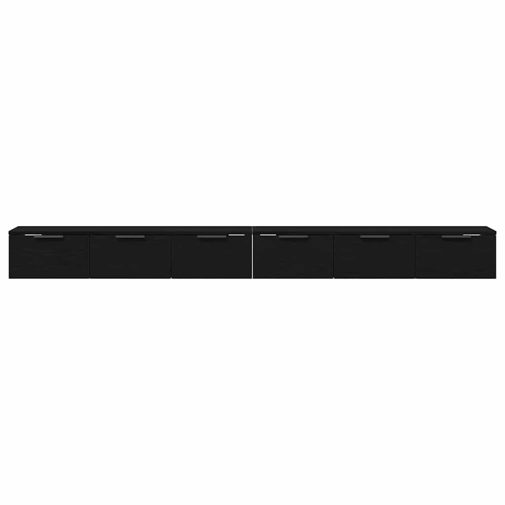 Wall-mounted Cabinet 2 pcs Black Oak 102 x 30 x 20 cm