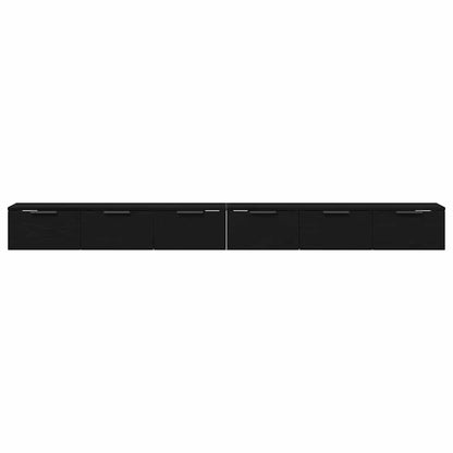 Wall-mounted Cabinet 2 pcs Black Oak 102 x 30 x 20 cm