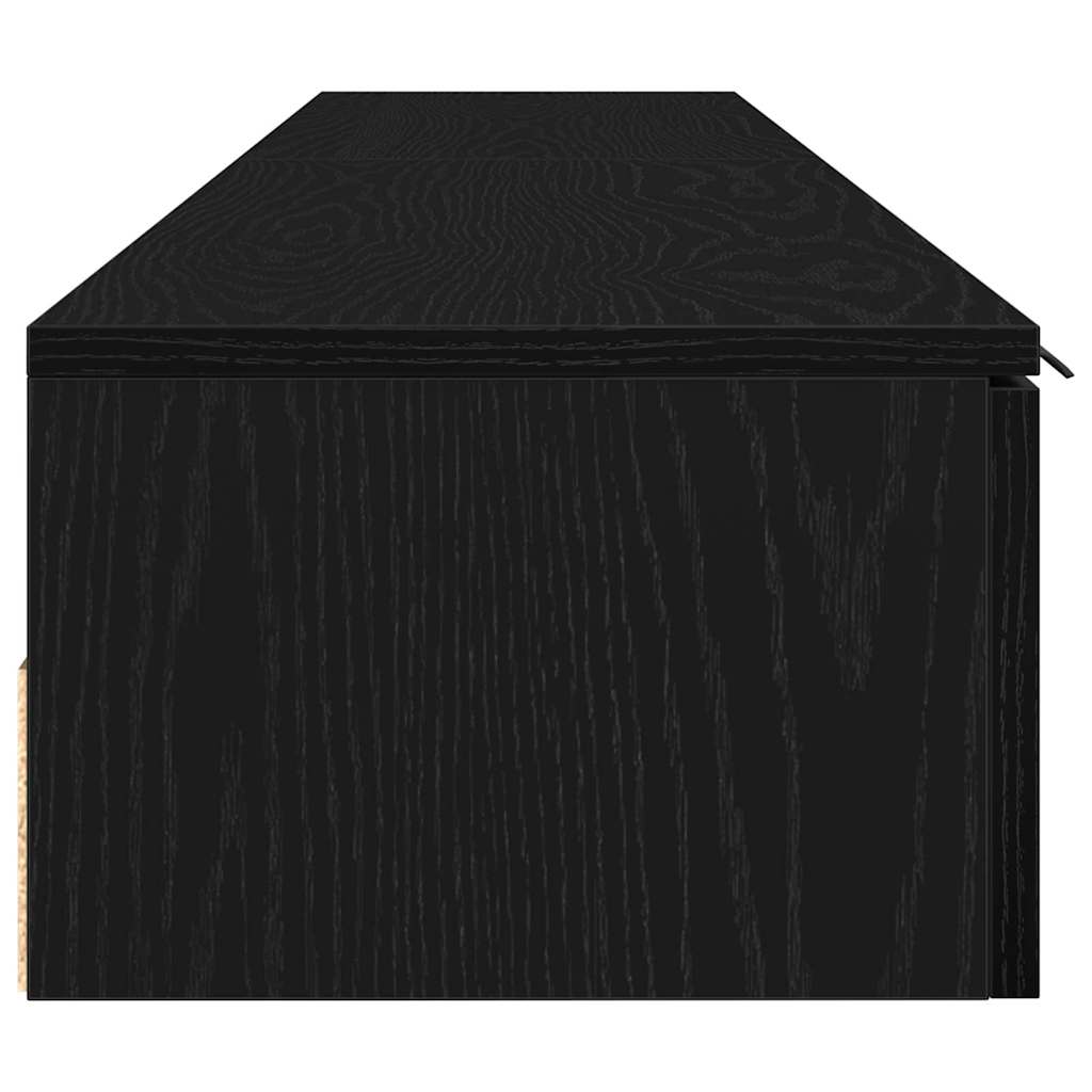Wall-mounted Cabinet 2 pcs Black Oak 102 x 30 x 20 cm