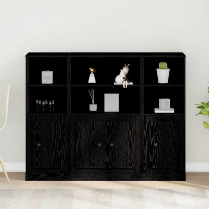 Highboard Black Oak 132 x 35.5 x 103.5 cm Engineered Wood