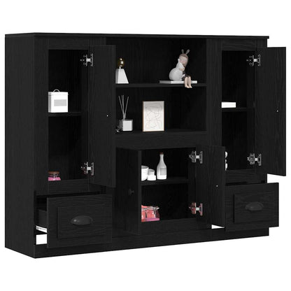 Highboard Black Oak 132 x 35.5 x 103.5 cm Engineered wood