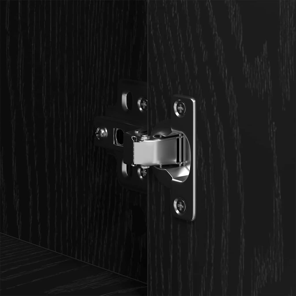 Highboard Black Oak 80 x 33 x 150 cm Engineered Wood