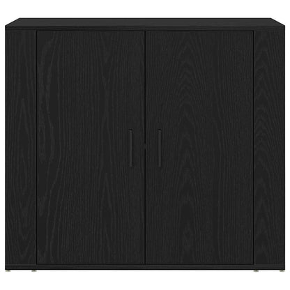 Highboard Black Oak 80 x 33 x 150 cm Engineered Wood