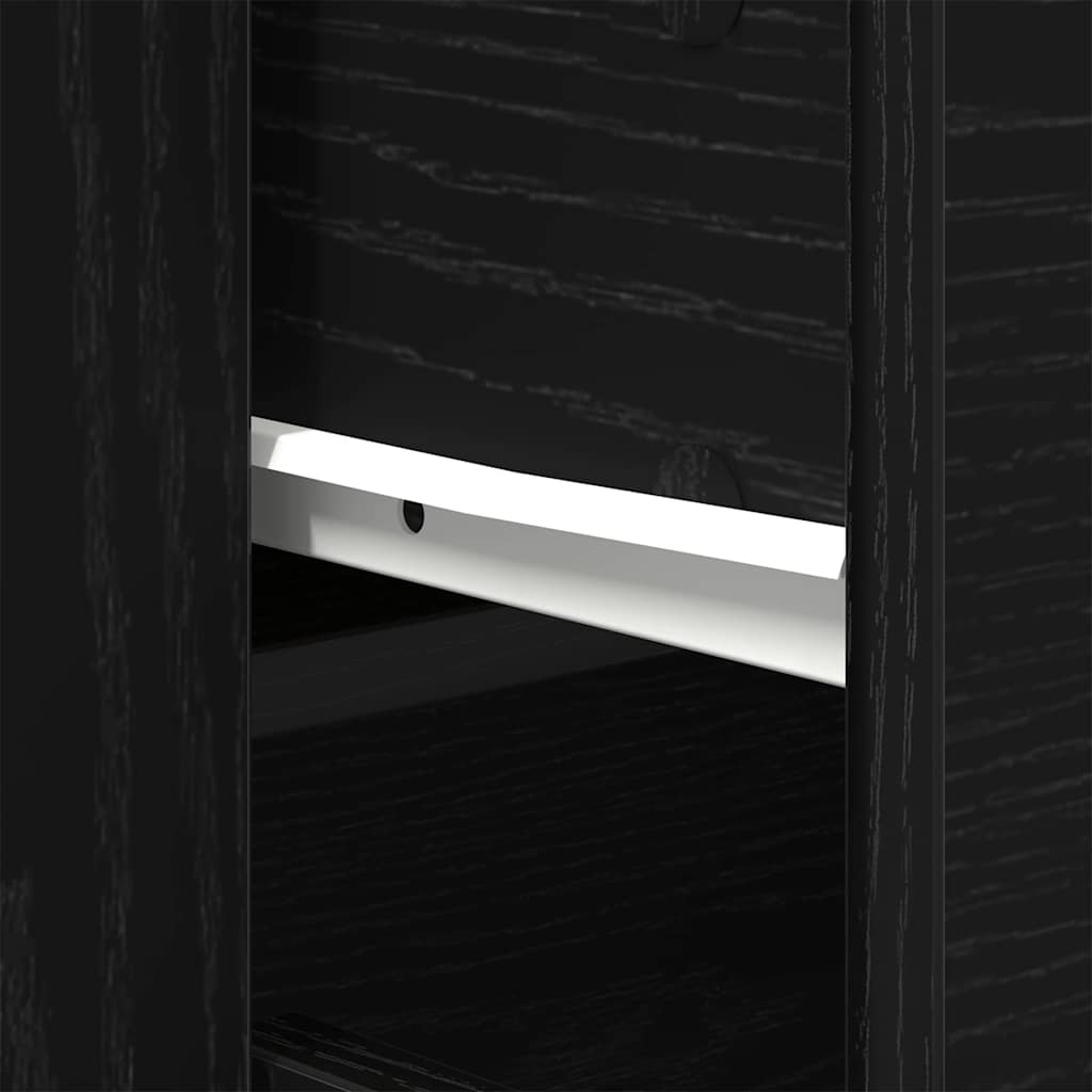 Highboard Black Oak 80 x 33 x 150 cm Engineered Wood
