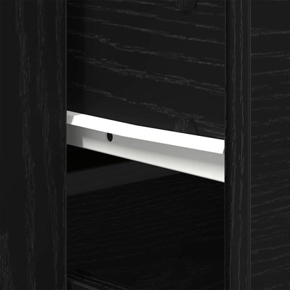 Highboard Black Oak 80 x 33 x 150 cm Engineered Wood