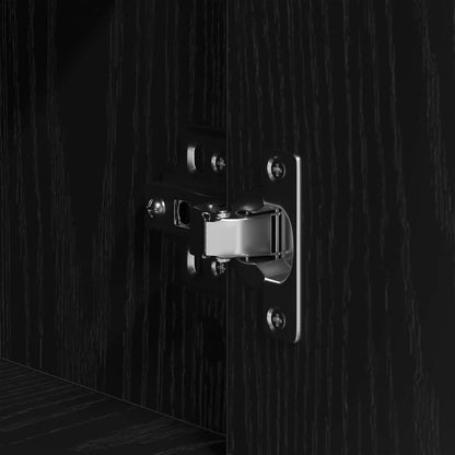Highboard Black Oak 80 x 33 x 150 cm Engineered Wood