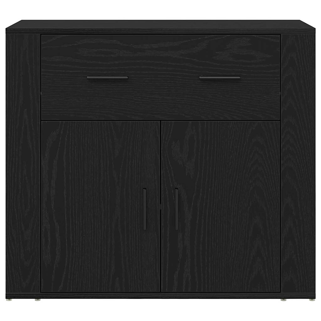 Highboard Black Oak 80 x 33 x 150 cm Engineered Wood