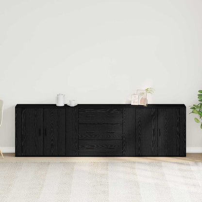 Sideboard Black Oak 240 x 33 x 70 cm Engineered Wood