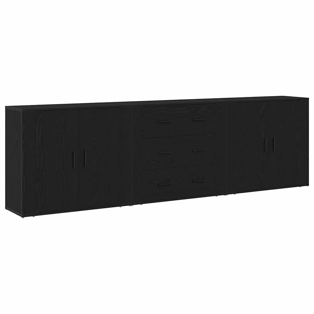 Sideboard Black Oak 240 x 33 x 70 cm Engineered Wood