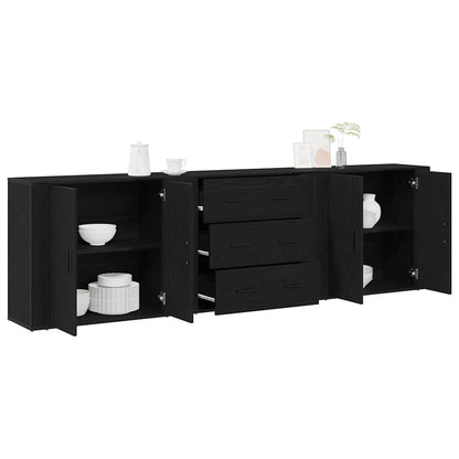Sideboard Black Oak 240 x 33 x 70 cm Engineered Wood
