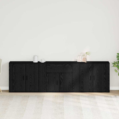 Sideboard Black Oak 240 x 33 x 70 cm Engineered Wood