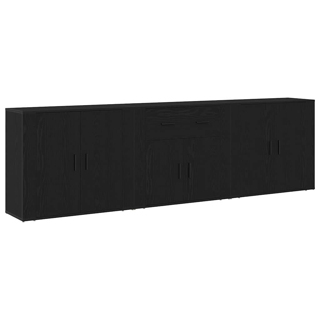 Sideboard Black Oak 240 x 33 x 70 cm Engineered Wood