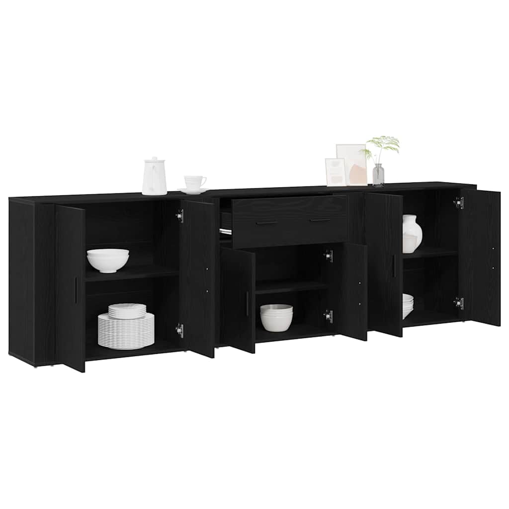 Sideboard Black Oak 240 x 33 x 70 cm Engineered Wood
