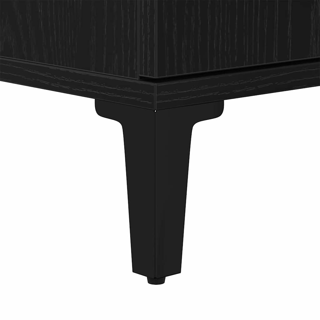 Bathroom Furniture Set Wall-mounted with Door 3 pcs Black Oak