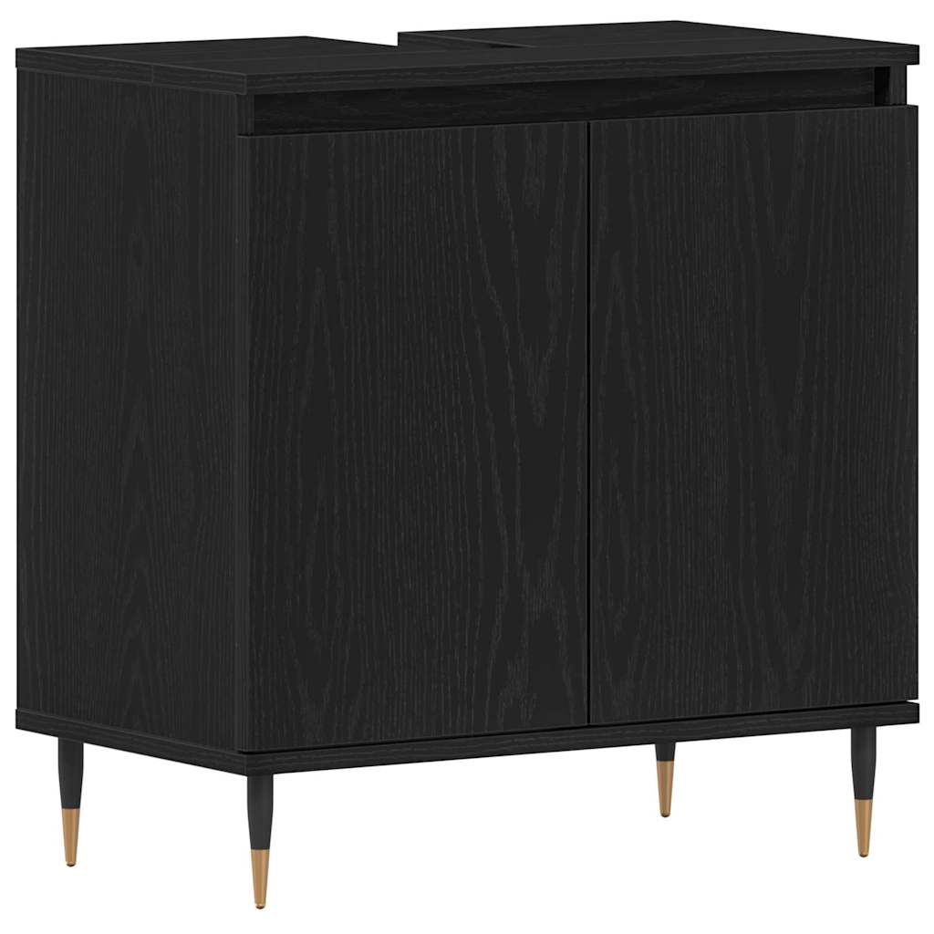 Bathroom Furniture Set 3 pcs Black Oak 30 x 30 x 190 cm