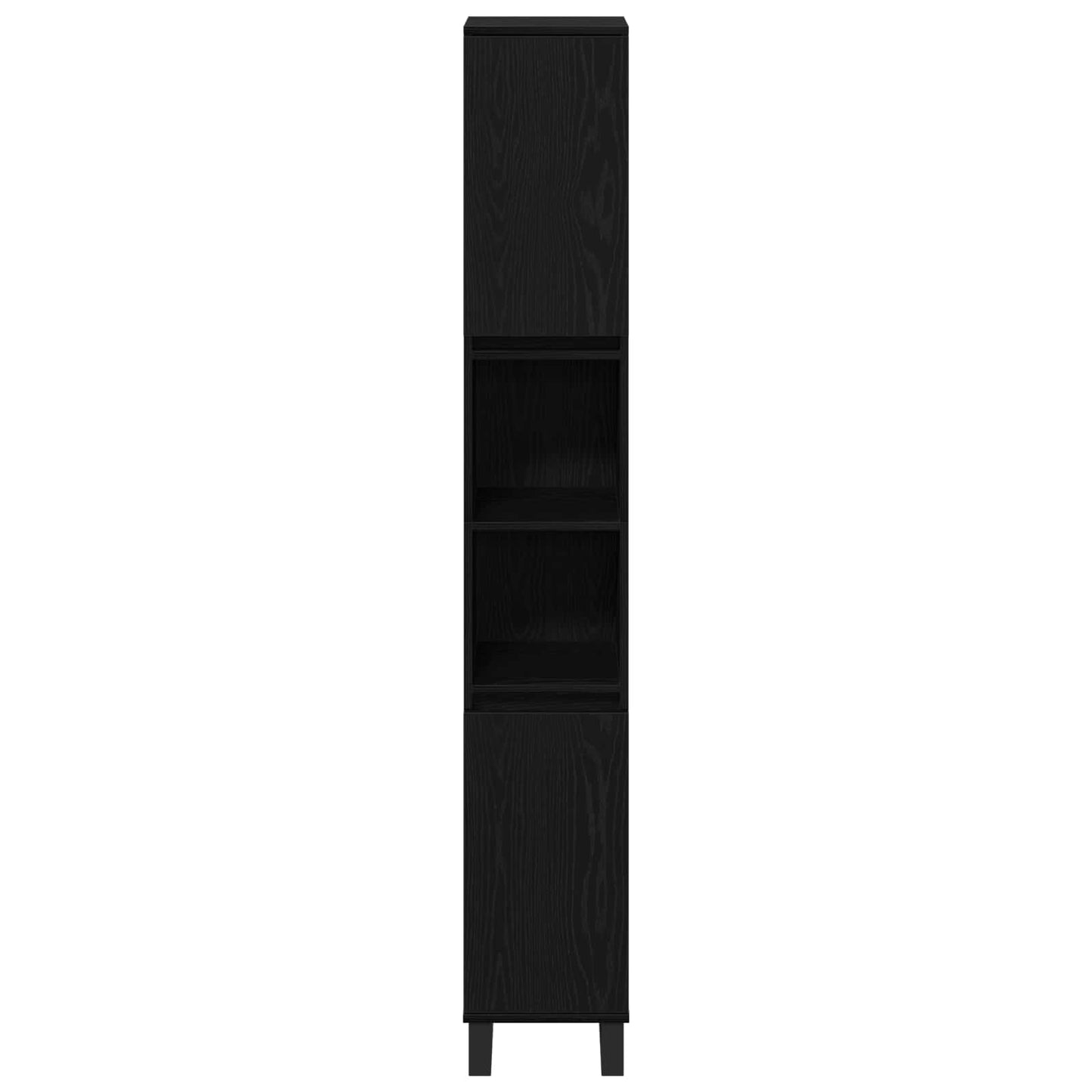 Bathroom Furniture Set Wall-mounted with Door 3 pcs Black Oak